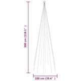 Christmas Tree on Flagpole Warm White 310 LEDs 300 cm - Extra Image
