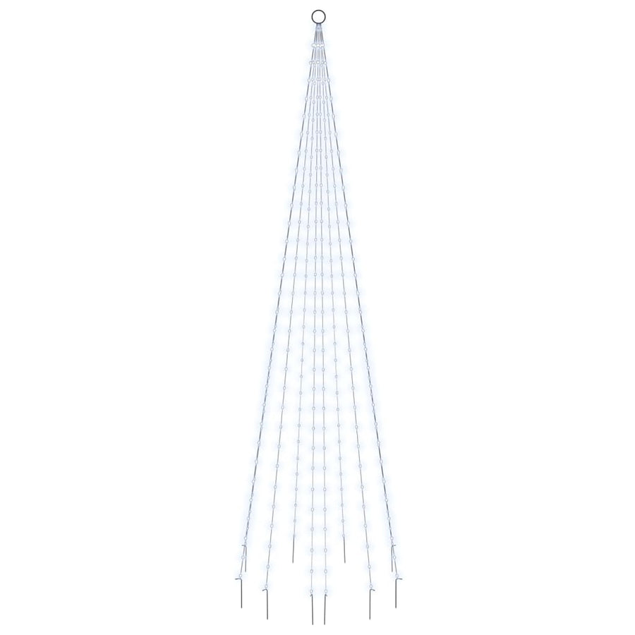 Christmas Tree on Flagpole Cold white 310 LEDs 300 cm