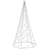 Christmas Tree on Flagpole Warm White 200 LEDs 180 cm - Side View