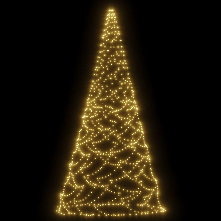 Christmas Tree on Flagpole Warm White 500 LEDs 300 cm