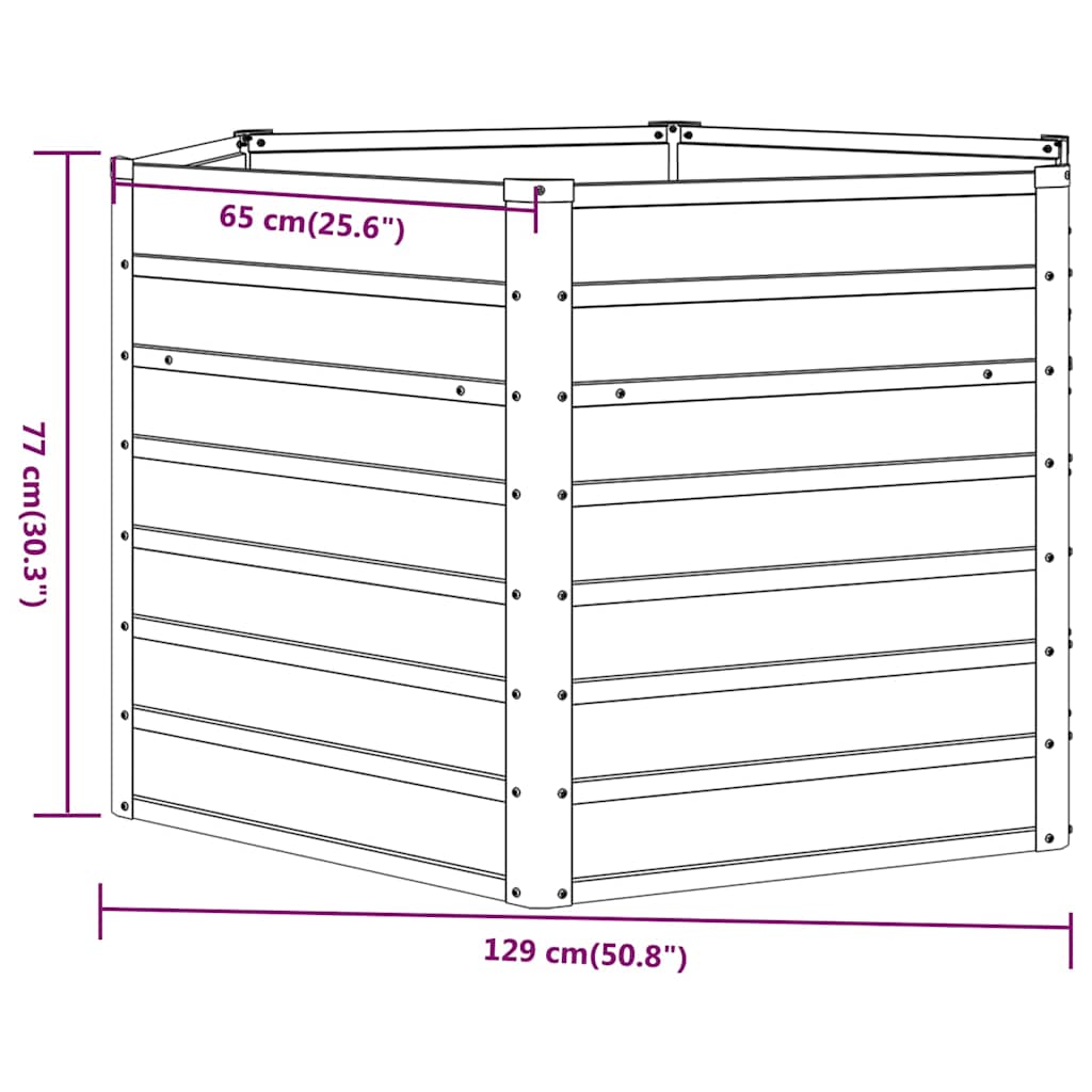 Garden Raised Bed Rusty 129x129x77 cm Corten Steel