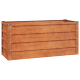 Garden Raised Bed Rusty 100x40x45 cm Corten Steel - Front View