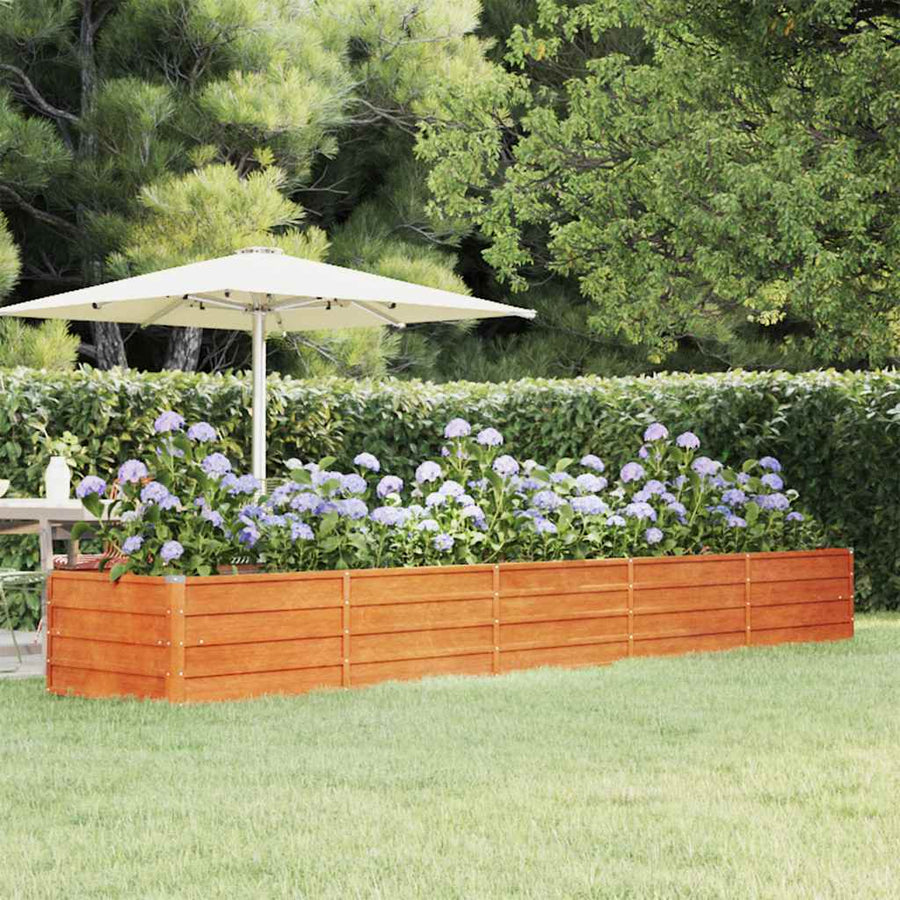 Garden Raised Bed Rusty 400x80x45 cm Corten Steel