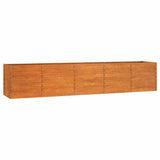 Garden Raised Bed Rusty 400x80x77 cm Corten Steel - Front View