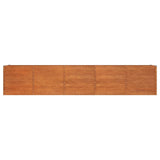 Garden Raised Bed Rusty 400x80x77 cm Corten Steel - Top-Down View