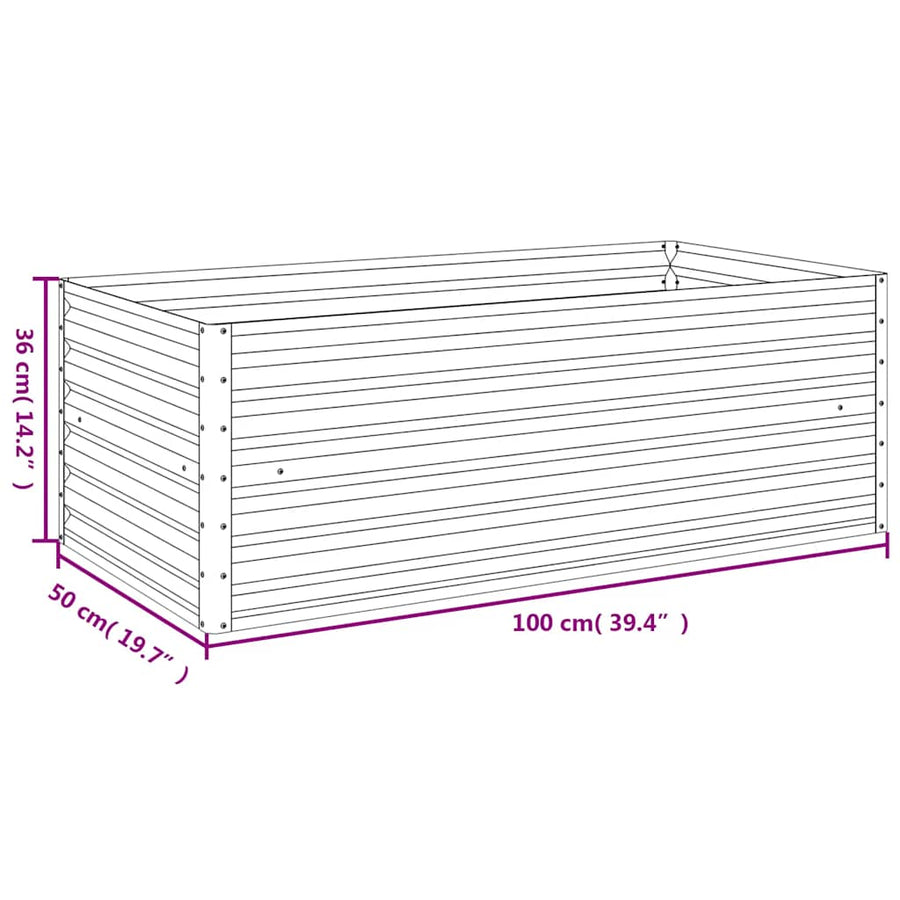 Garden Raised Bed 100x50x36 cm Corten Steel