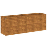 Garden Raised Bed 196x50x69 cm Corten Steel - Front View