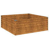Garden Raised Bed 100x100x36 cm Corten Steel - Front View