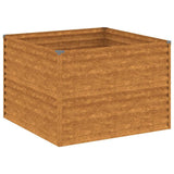 Garden Raised Bed 100x100x69 cm Corten Steel - Front View