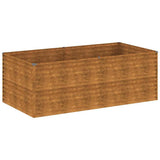 Garden Raised Bed 196x100x69 cm Corten Steel - Front View