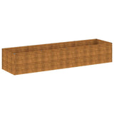Garden Raised Bed 386x100x69 cm Corten Steel - Front View