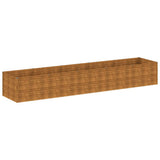 Garden Raised Bed 479x100x69 cm Corten Steel - Front View