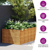 Garden Raised Bed 479x100x69 cm Corten Steel - Side View