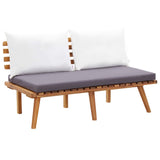 4 Piece Garden Lounge Set with Cushions Solid Wood Acacia - Front View