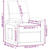 Recliner Chair Cream Fabric - Extra Image