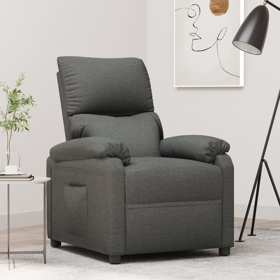 Recliner Chair Dark Grey Fabric