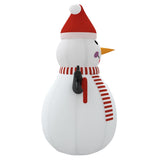 Inflatable Snowman with LEDs 300 cm - 45-Degree Angle