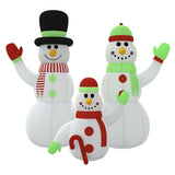 Inflatable Snowman Family with LEDs 360 cm - Side View