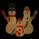 Inflatable Snowman Family with LEDs 500 cm - Top-Down View
