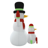 Inflatable Snowman Family with LEDs 500 cm - 45-Degree Angle