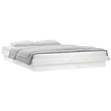 LED Bed Frame without Mattress White 150x200 cm Solid Wood - Side View
