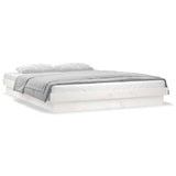 LED Bed Frame without Mattress White 150x200 cm Solid Wood - 45-Degree Angle