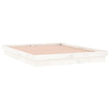 LED Bed Frame without Mattress White 150x200 cm Solid Wood - Rear View