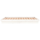 LED Bed Frame without Mattress White 150x200 cm Solid Wood - Low Angle
