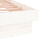 LED Bed Frame without Mattress White 150x200 cm Solid Wood - Extra Image