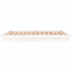 LED Bed Frame without Mattress White 183x203 cm King Solid Wood