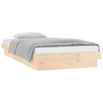 LED Bed Frame without Mattress 90x190 cm Solid Wood