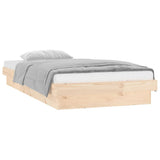 LED Bed Frame without Mattress 90x190 cm Solid Wood