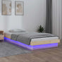 LED Bed Frame without Mattress 90x190 cm Solid Wood