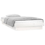 LED Bed Frame without Mattress White 90x190 cm Solid Wood