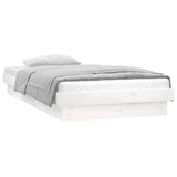 LED Bed Frame without Mattress White 90x190 cm Solid Wood - Side View