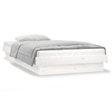 LED Bed Frame without Mattress White 90x190 cm Solid Wood - Top-Down View