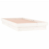 LED Bed Frame without Mattress White 90x190 cm Solid Wood