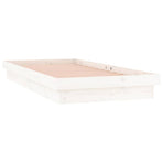 LED Bed Frame without Mattress White 90x190 cm Solid Wood