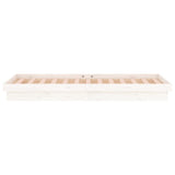 LED Bed Frame without Mattress White 90x190 cm Solid Wood - Low Angle