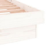 LED Bed Frame without Mattress White 90x190 cm Solid Wood
