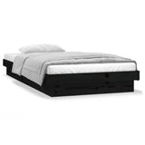 LED Bed Frame without Mattress Black 90x190 cm Solid Wood - Top-Down View