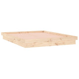 LED Bed Frame without Mattress 135x190 cm Solid Wood - Rear View