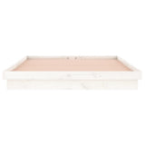LED Bed Frame without Mattress White 135x190 cm Solid Wood - Close-Up Angle