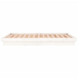 LED Bed Frame without Mattress White 135x190 cm Solid Wood