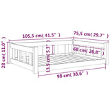 Dog Bed 105.5x75.5x28 cm Solid Wood Pine - Close-Up Angle