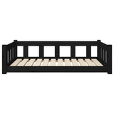 Dog Bed Black 105.5x75.5x28 cm Solid Wood Pine - Top-Down View