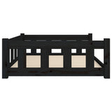 Dog Bed Black 105.5x75.5x28 cm Solid Wood Pine - 45-Degree Angle