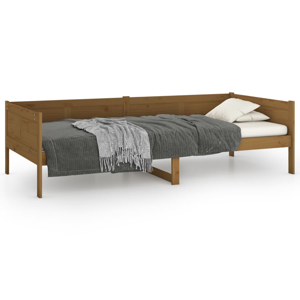 Day Bed without Mattress Honey Brown Solid Wood Pine 90x190 cm