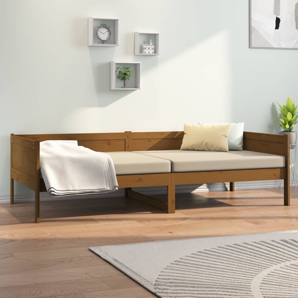 Day Bed without Mattress Honey Brown Solid Wood Pine 90x190 cm