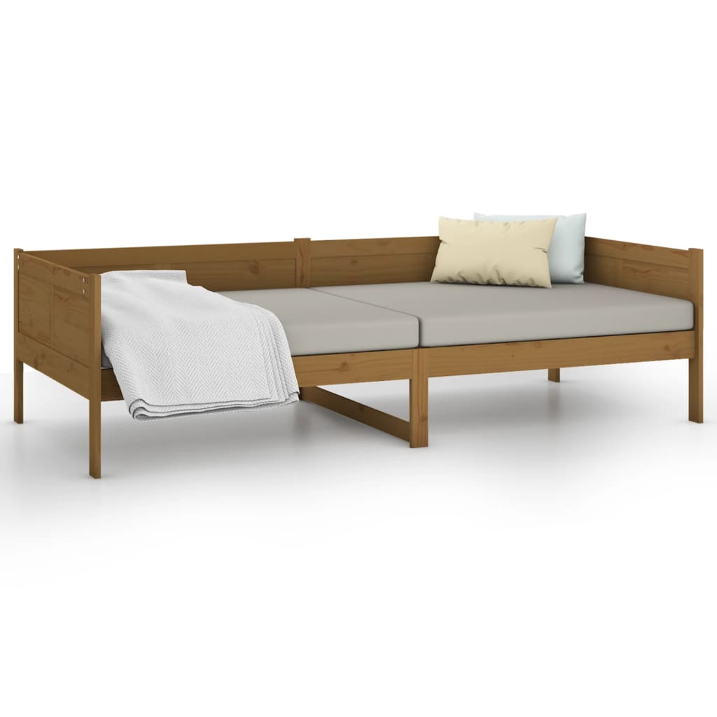 Day Bed without Mattress Honey Brown Solid Wood Pine 90x190 cm